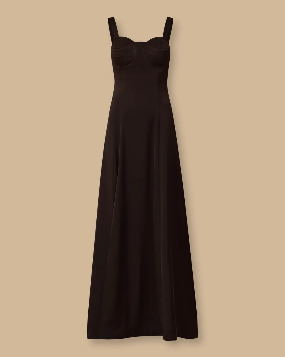 Strappy Heart Neck Satin Evening Dress