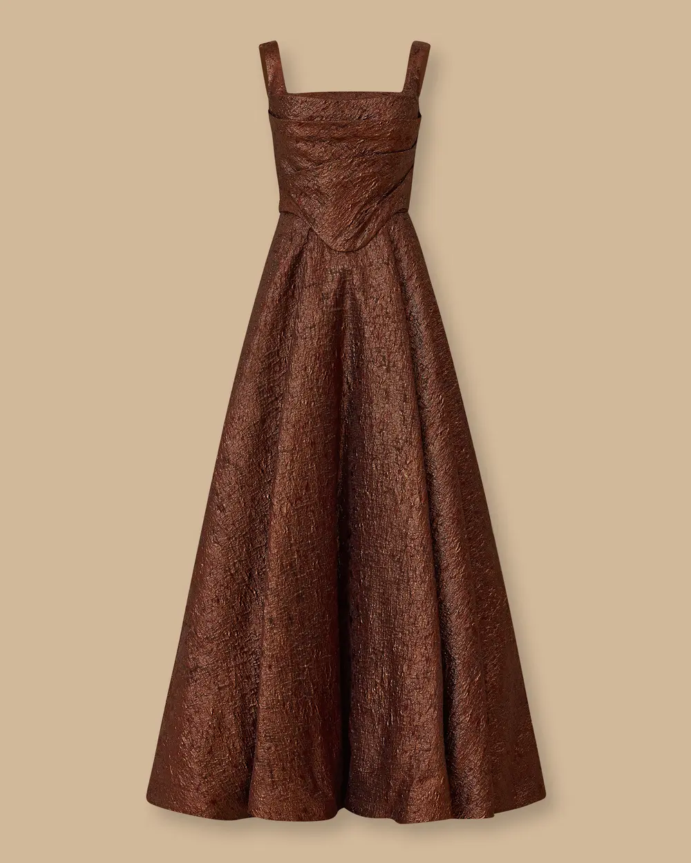 Jacquard Dress with Corsage Straps