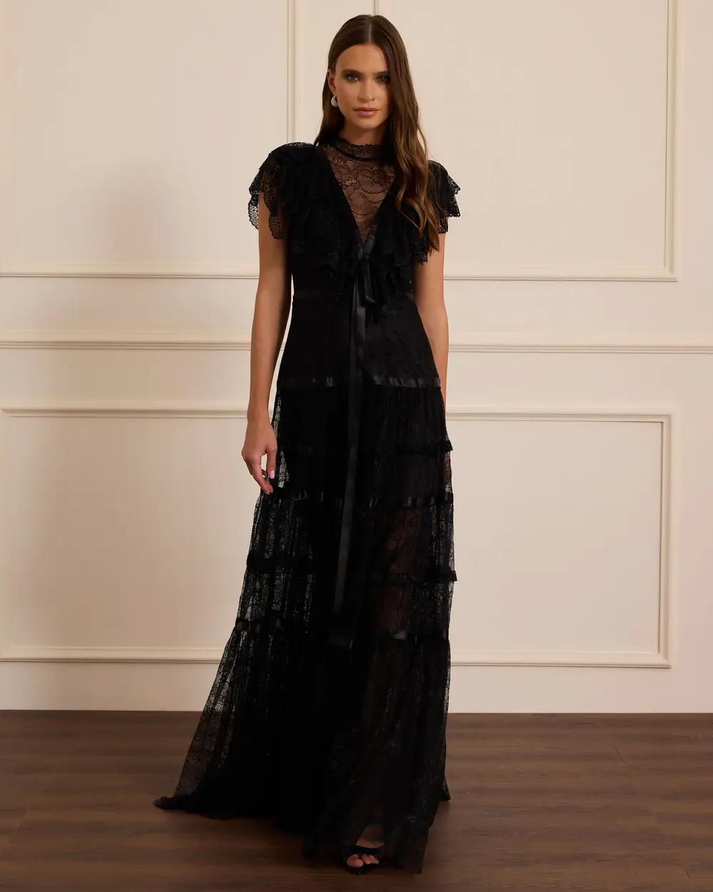 Transparan Detaylı Dantel Abiye