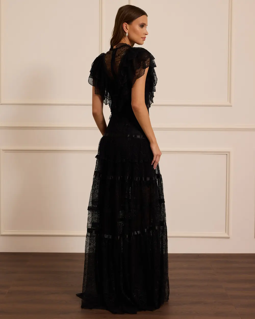 Transparan Detaylı Dantel Abiye