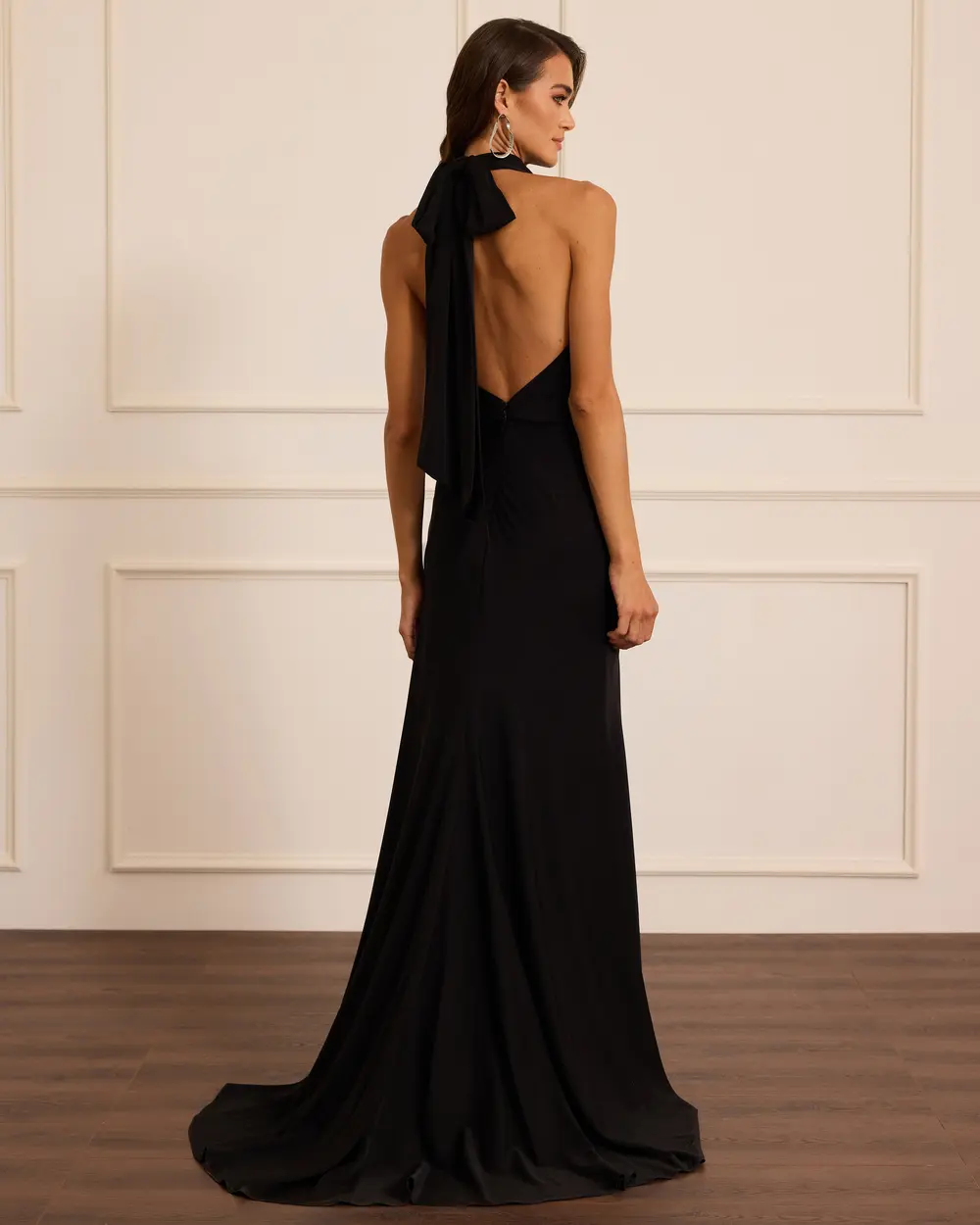 Sırt Dekolteli Degaje yaka abiye