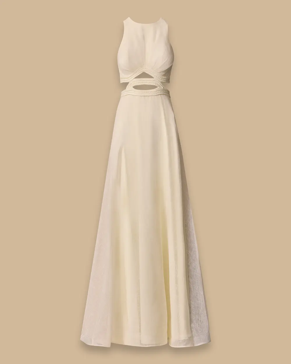 Waist-Accent Evening Gown
