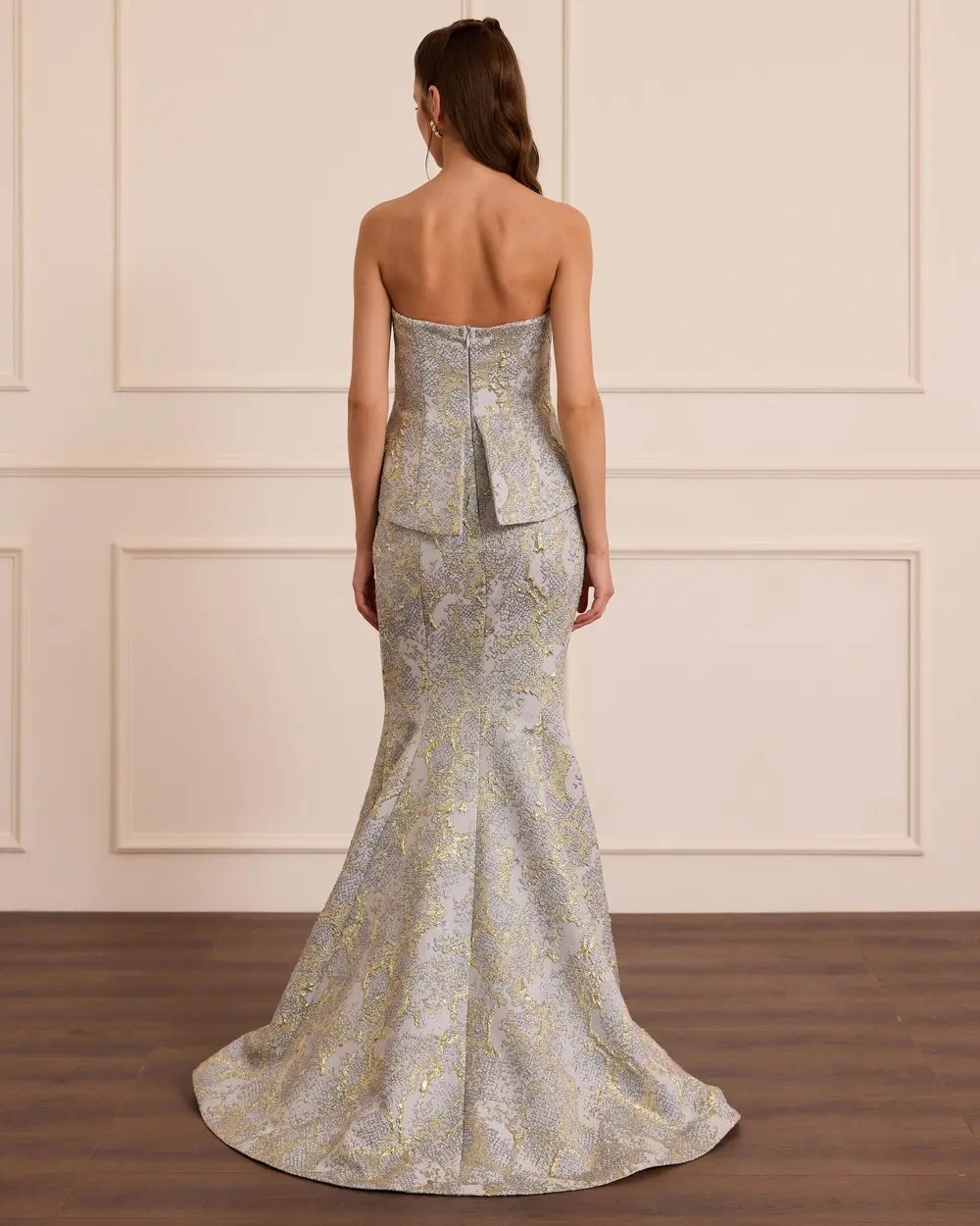 Strapless Cut Elegant Evening Dress