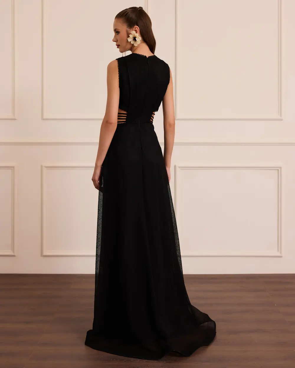 Long Evening Gown with Side Neckline