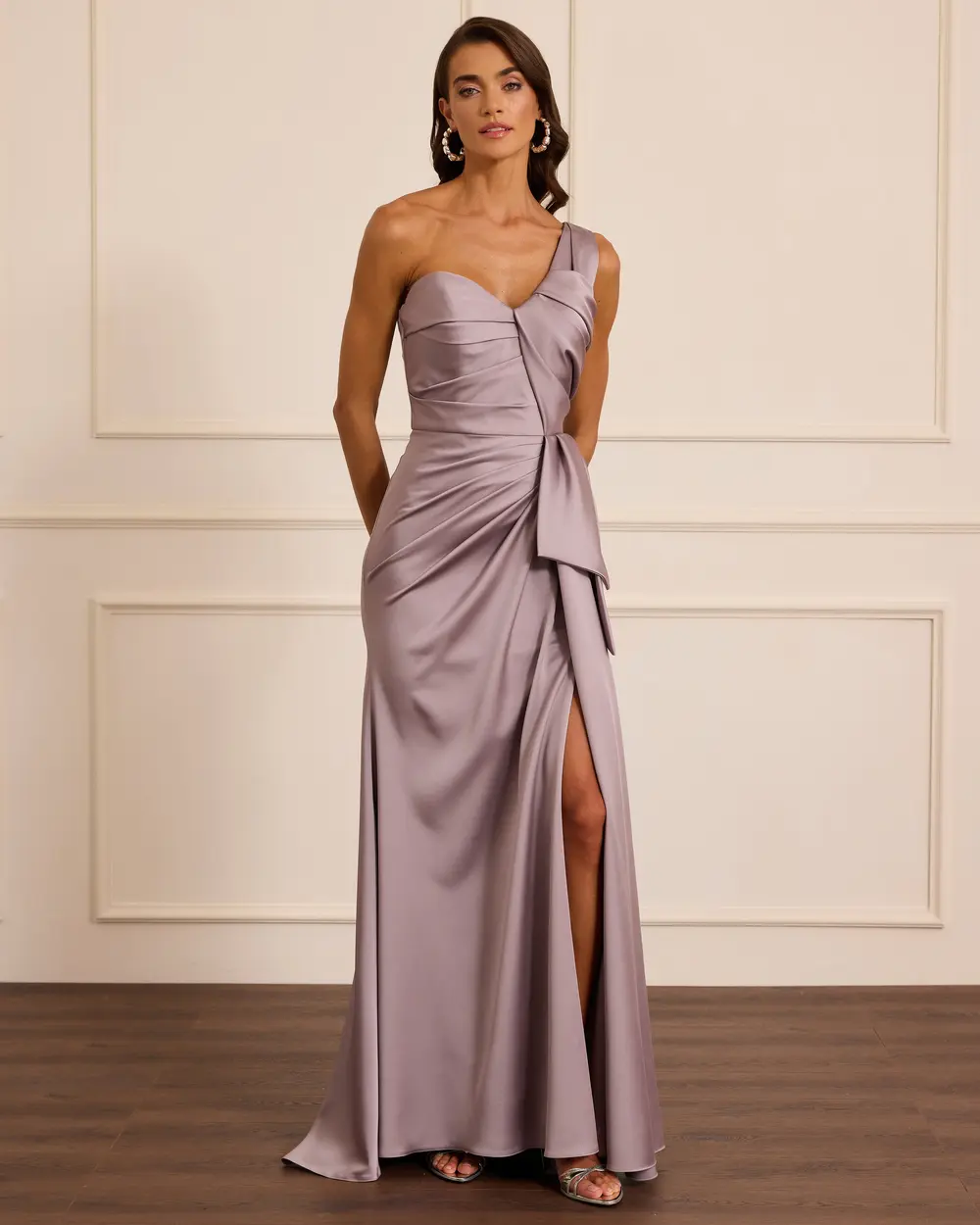 Saten Tek Omuz Abiye