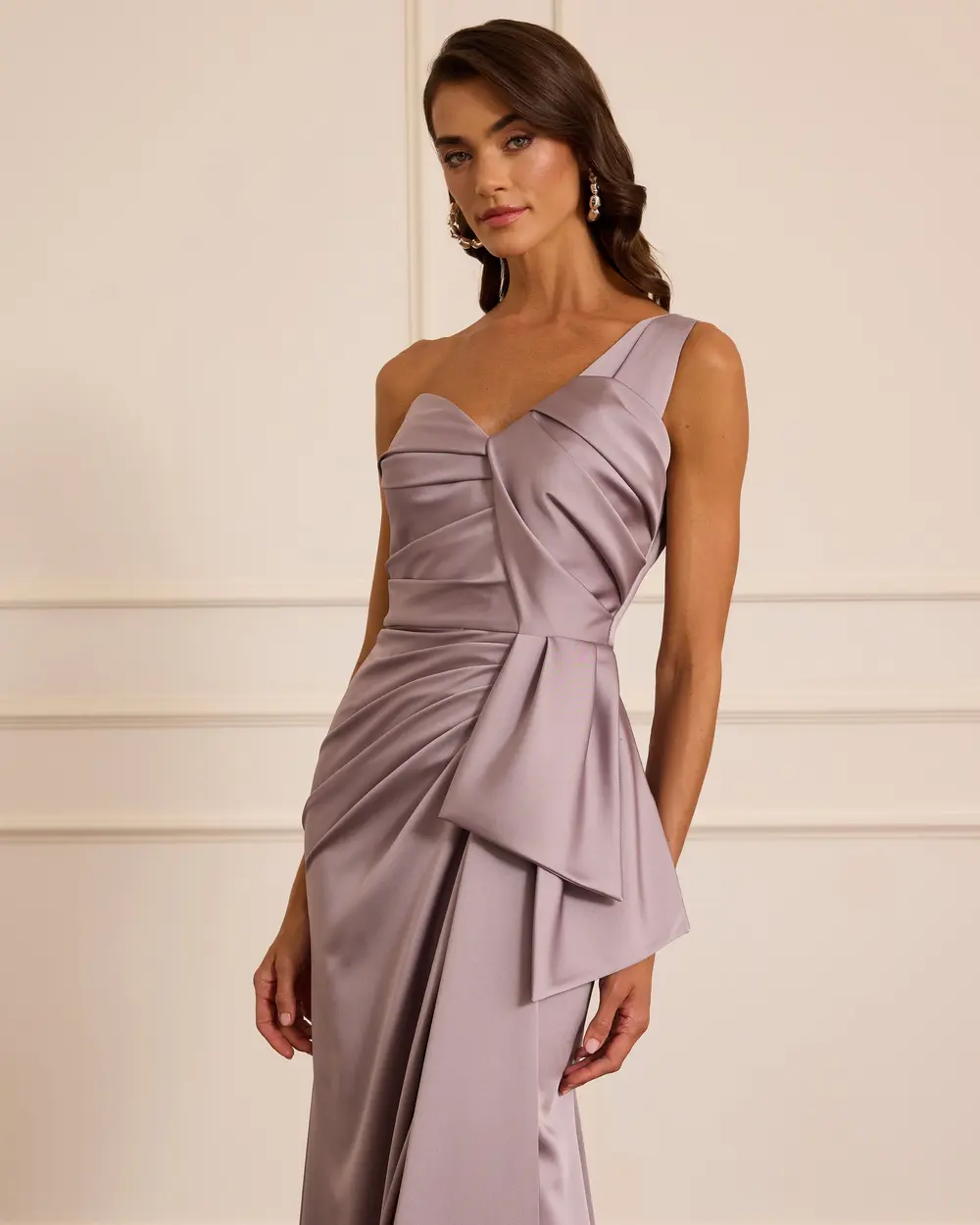 Saten Tek Omuz Abiye