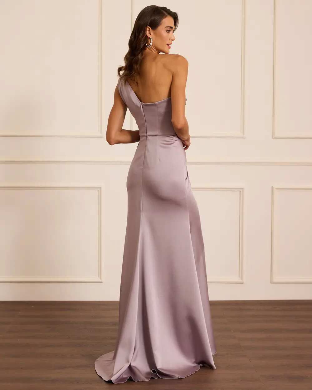 Saten Tek Omuz Abiye