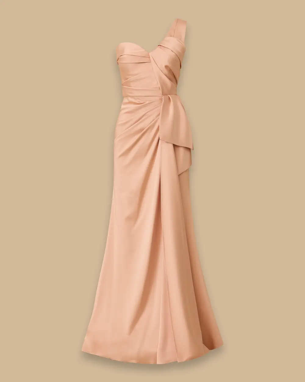 Satin One Shoulder Evening Dress