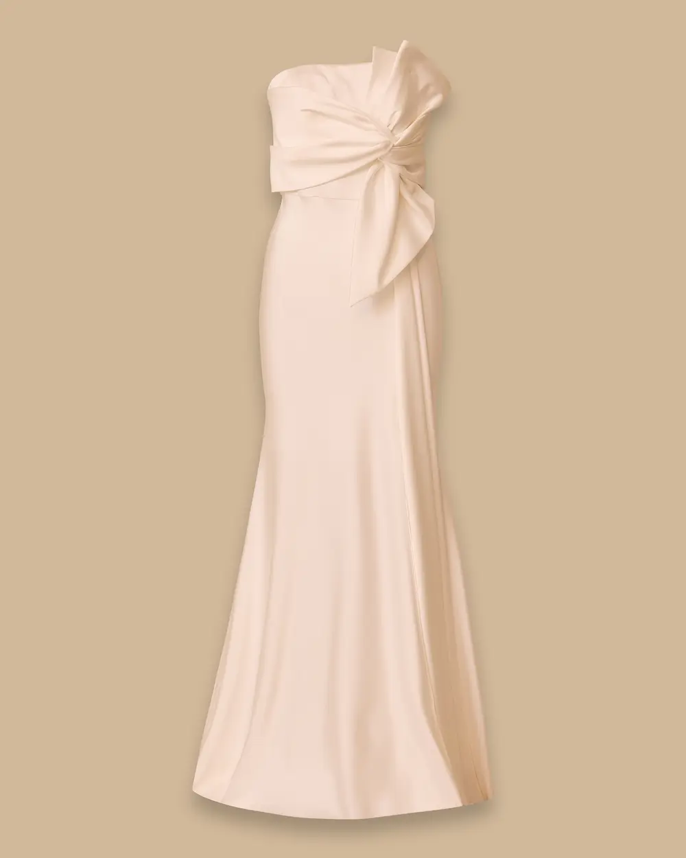 Fiyonk Detaylı Yırtmaçlı Straplez Abiye