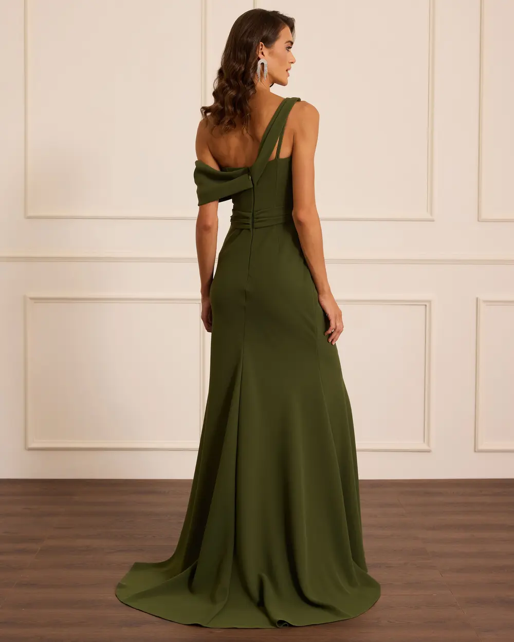 One Shoulder Dress with Waist Detail