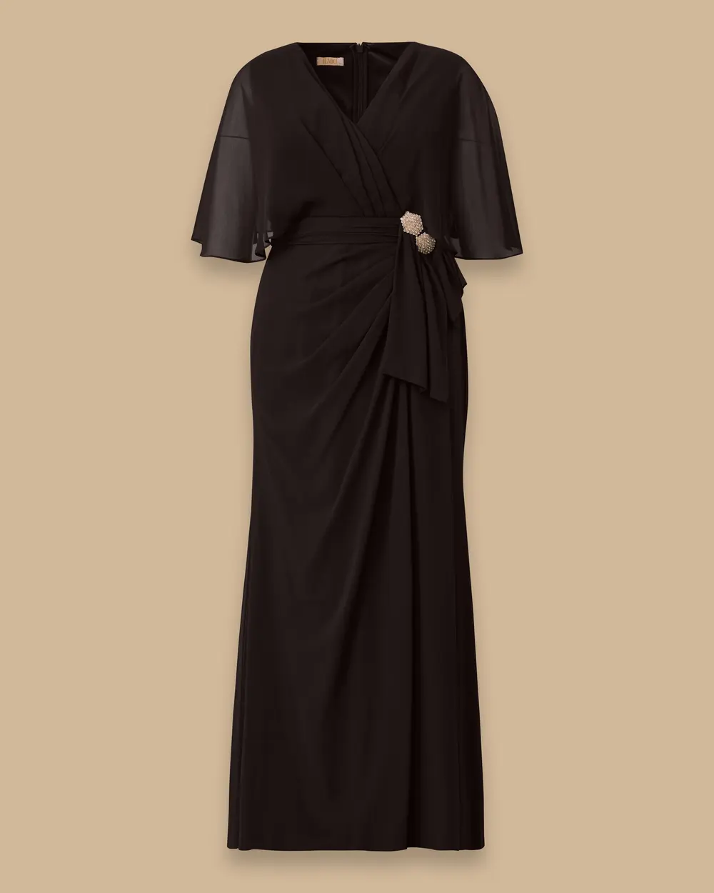 Elegant Evening Dress with Stone Accessories