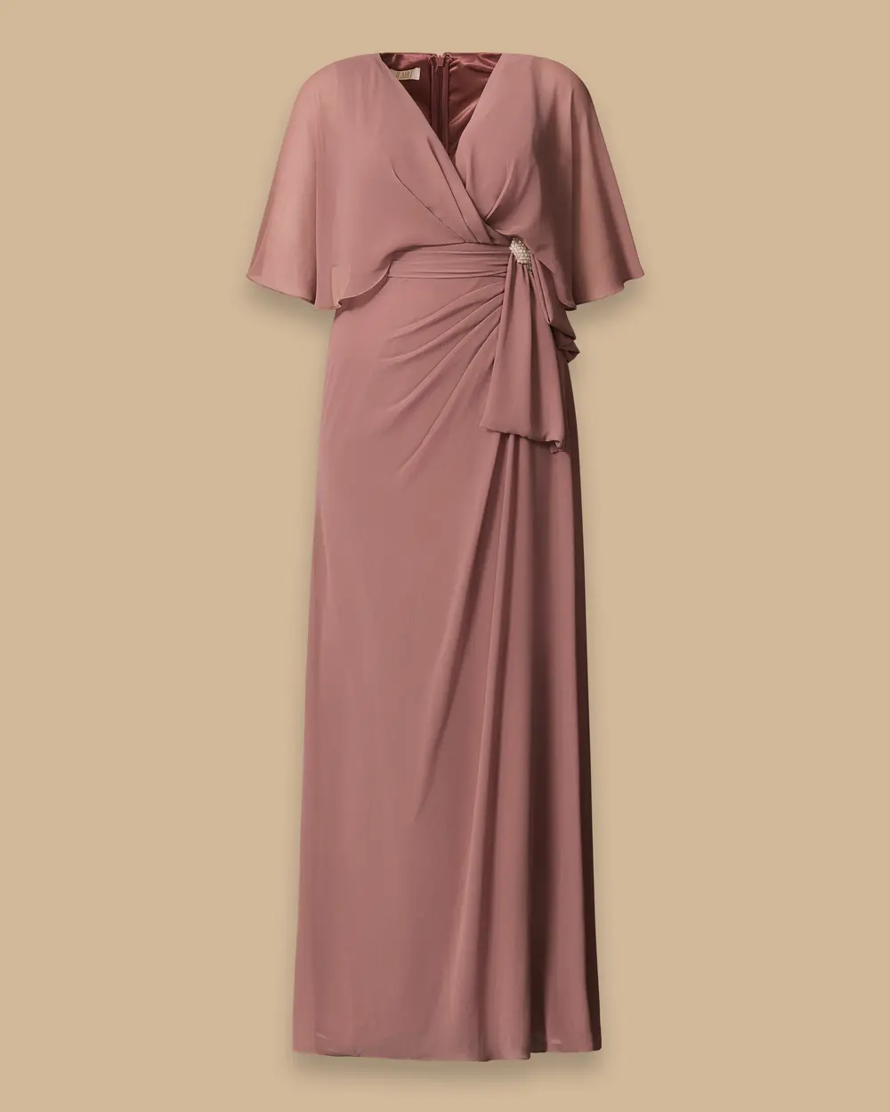 Elegant Evening Dress with Stone Accessories