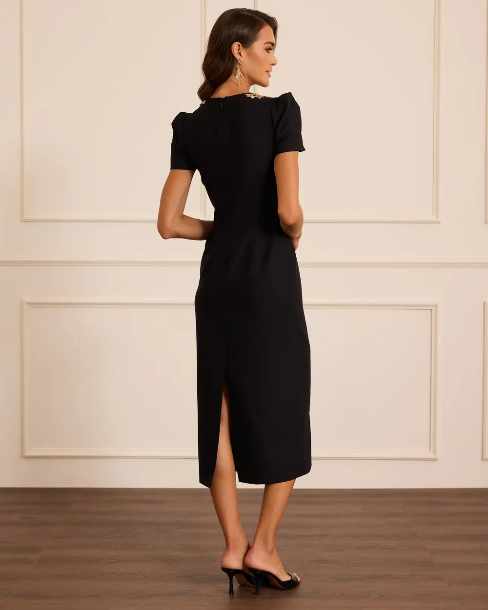 Taşlı Midi Krep Abiye