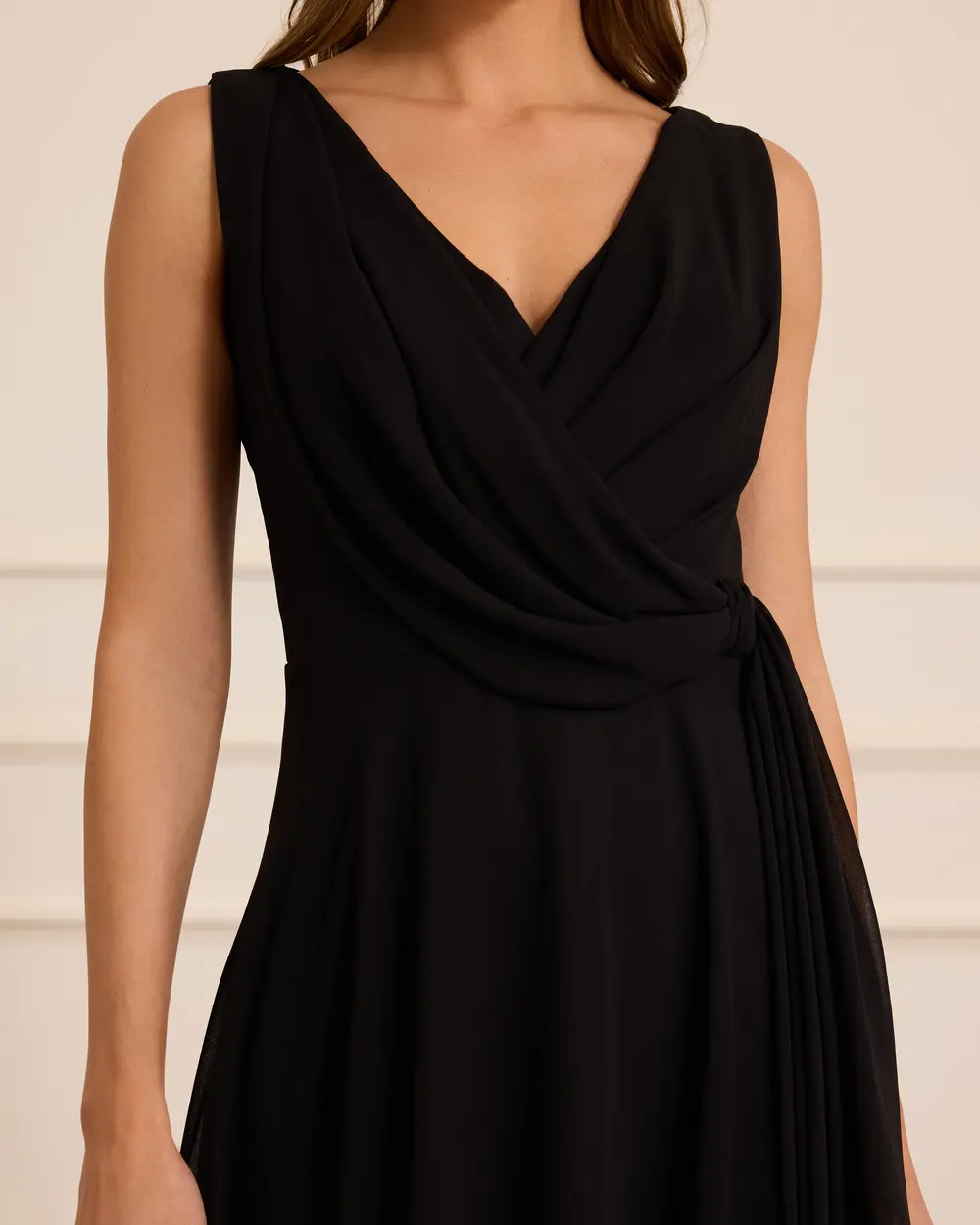 Şifon Kolsuz Midi Abiye