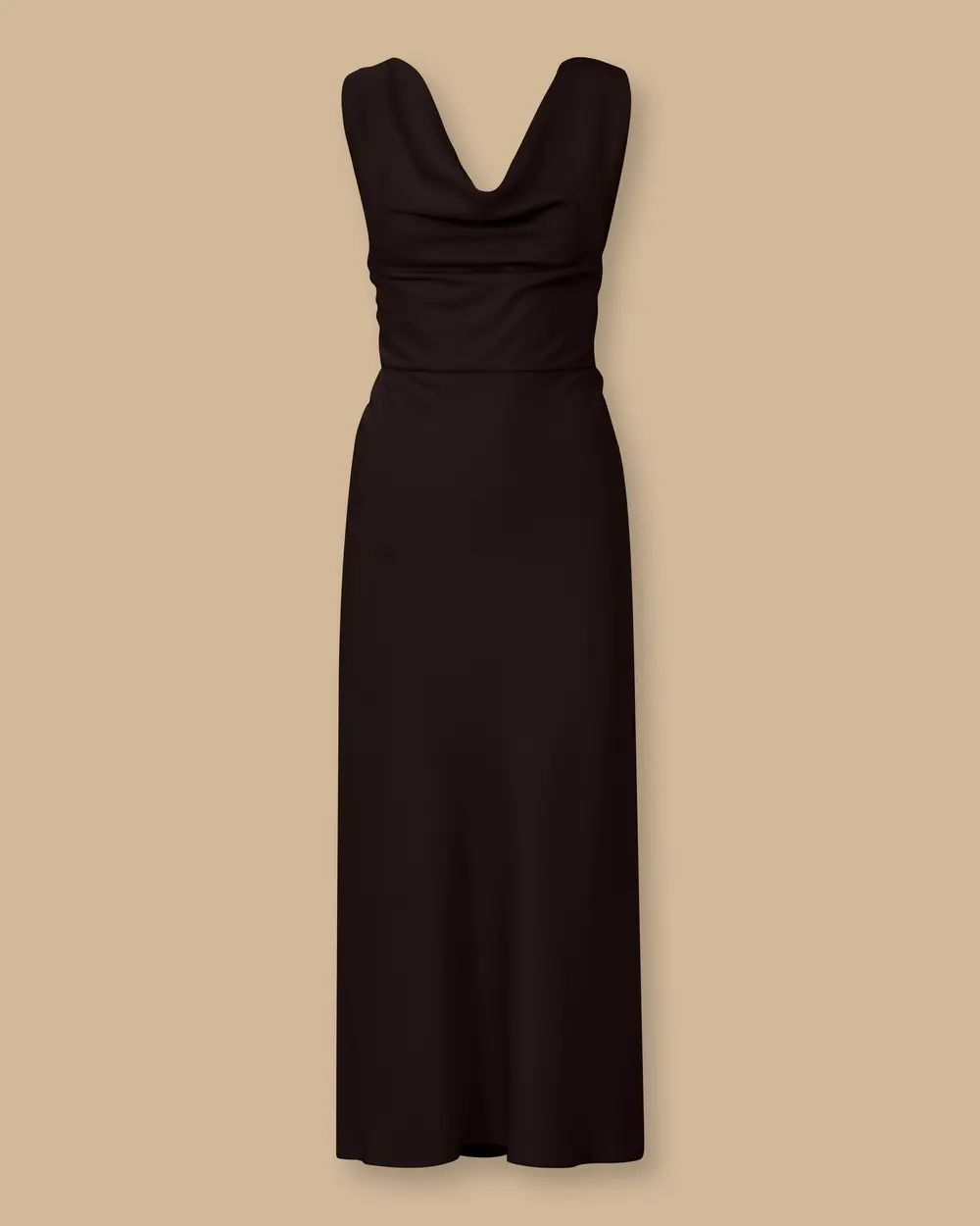 Back Decollete Neckline Satin Dress