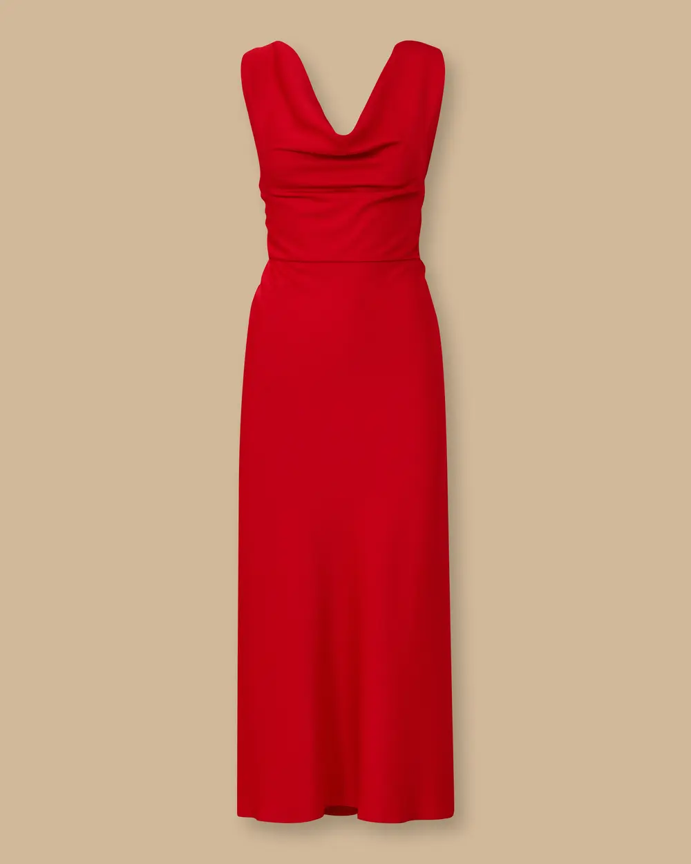 Back Decollete Neckline Satin Dress