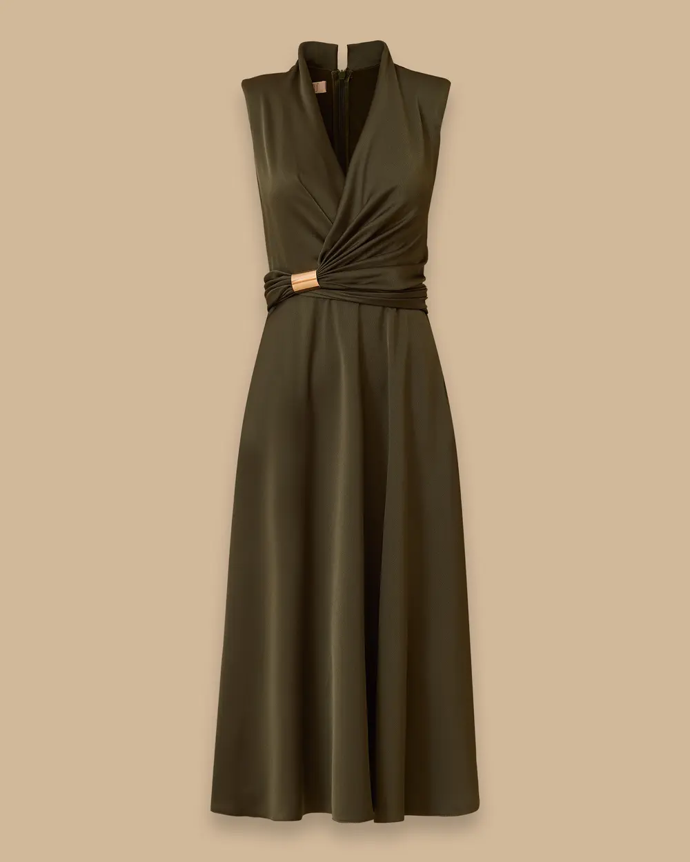 Drapeli Cepli Saten Elbise