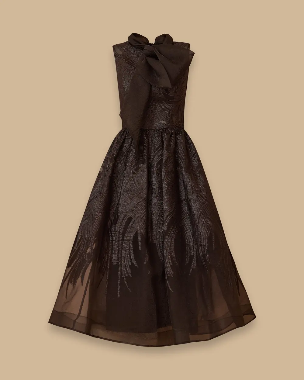 Çıkarılabilir Fular Detaylı Midi Kloş Abiye