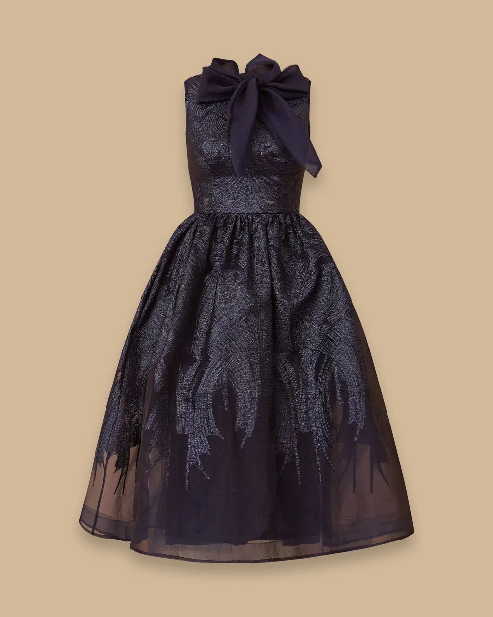 Çıkarılabilir Fular Detaylı Midi Kloş Abiye