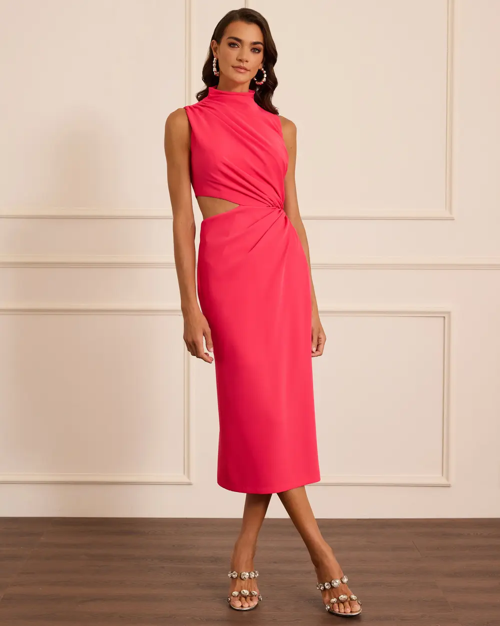 Pencere Detaylı Midi Boy Abiye