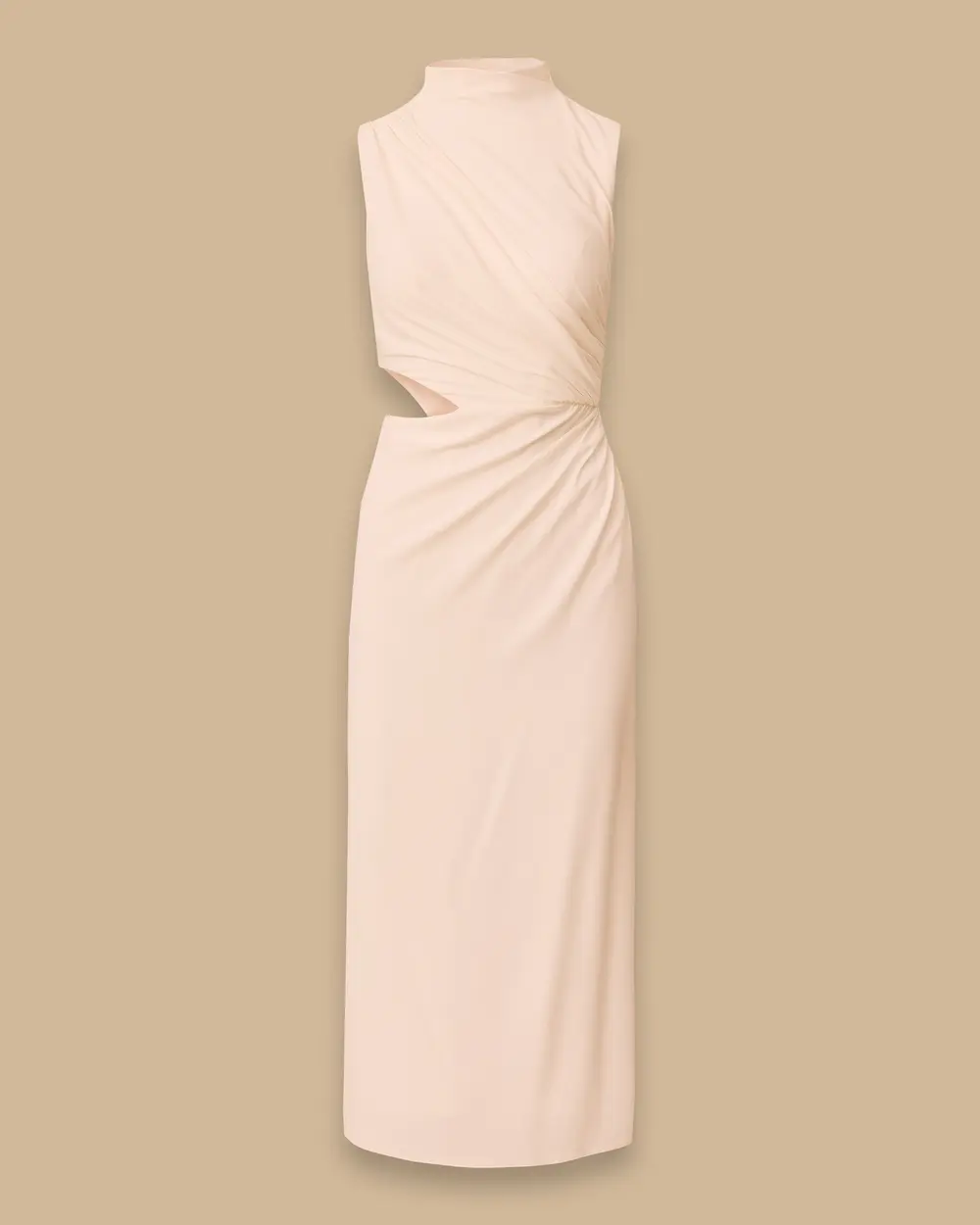 Window Detailed Midi Length Evening Dress