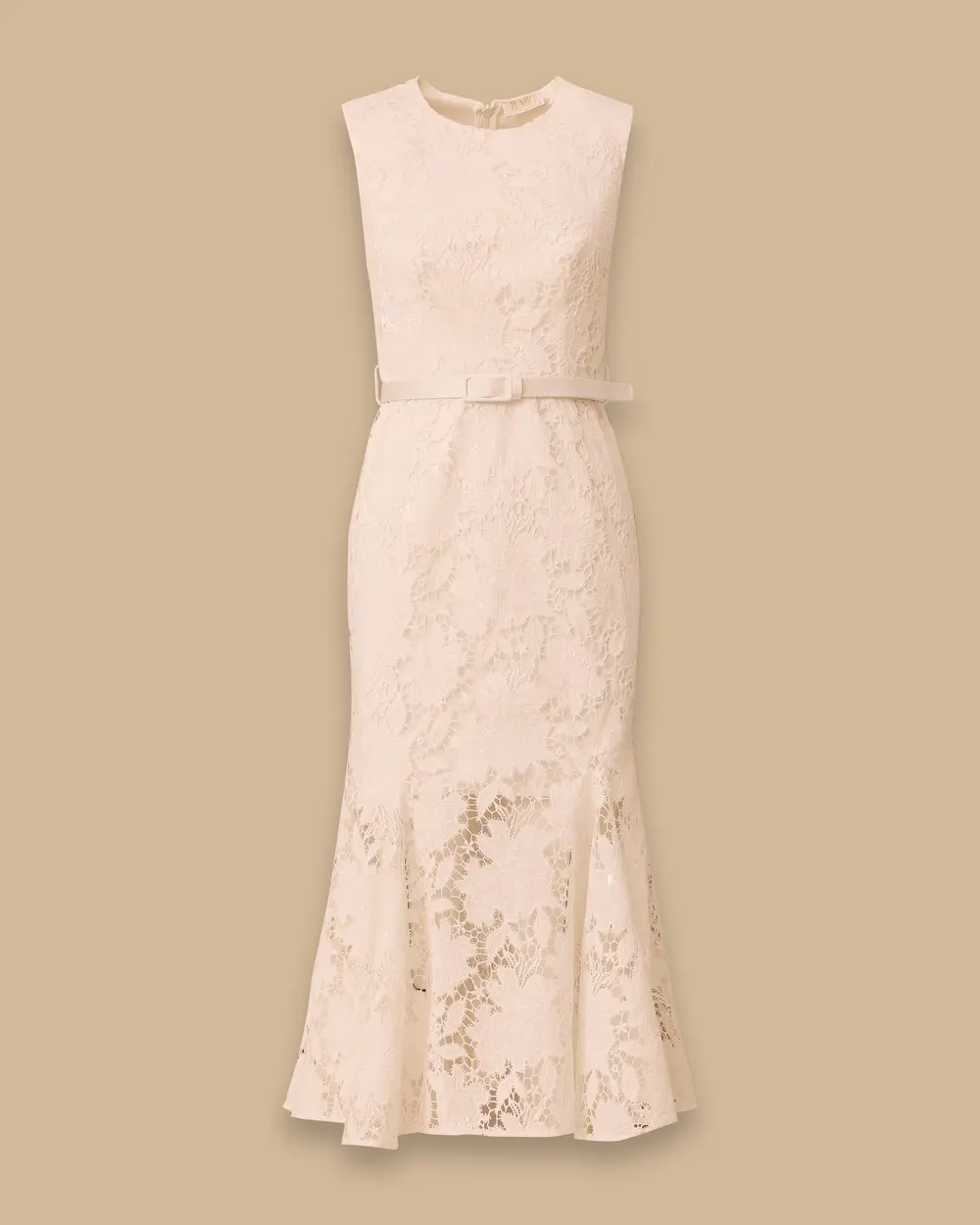 Kemerli Kloş Dantel Elbise