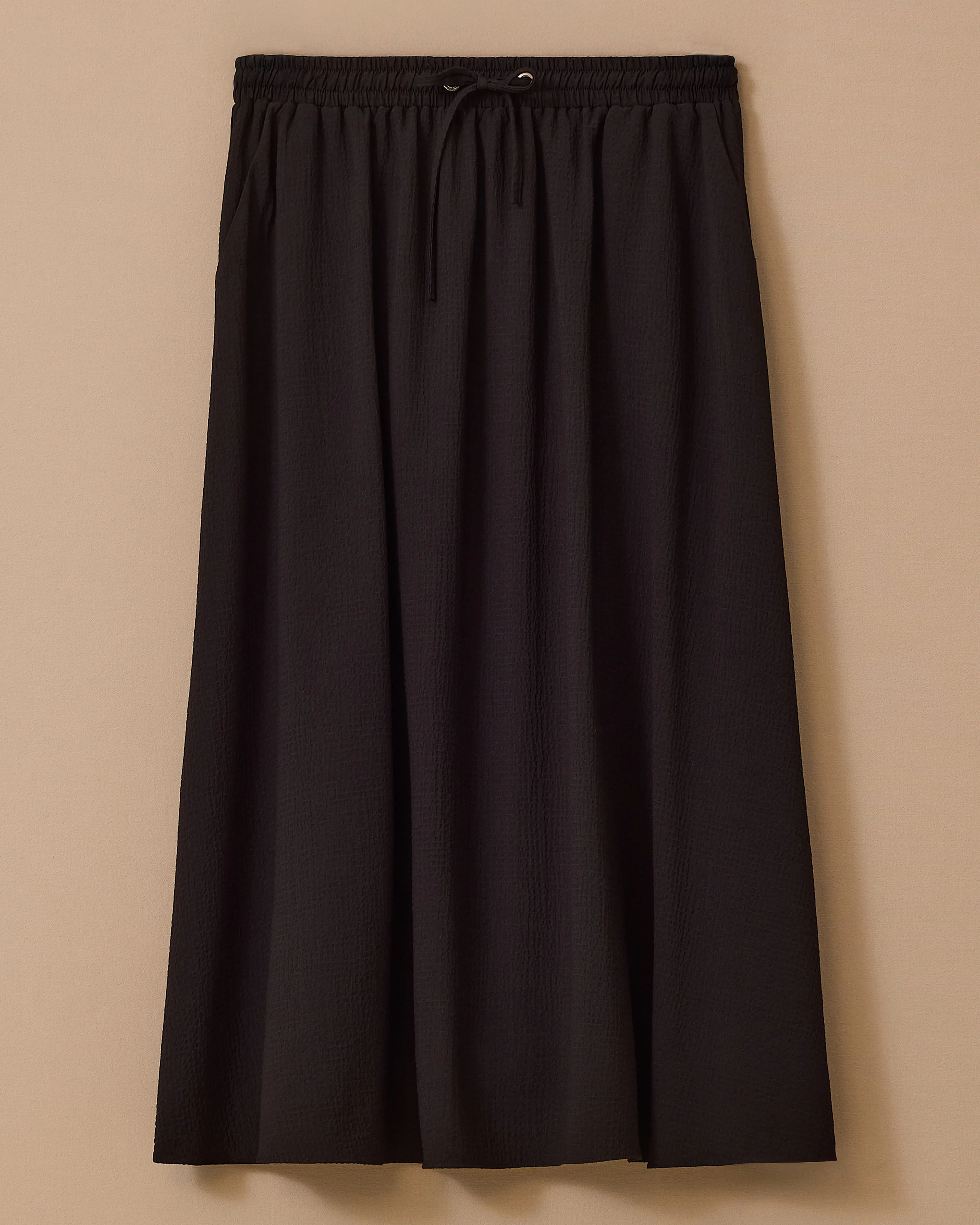 Elastic Waist Midi Skirt