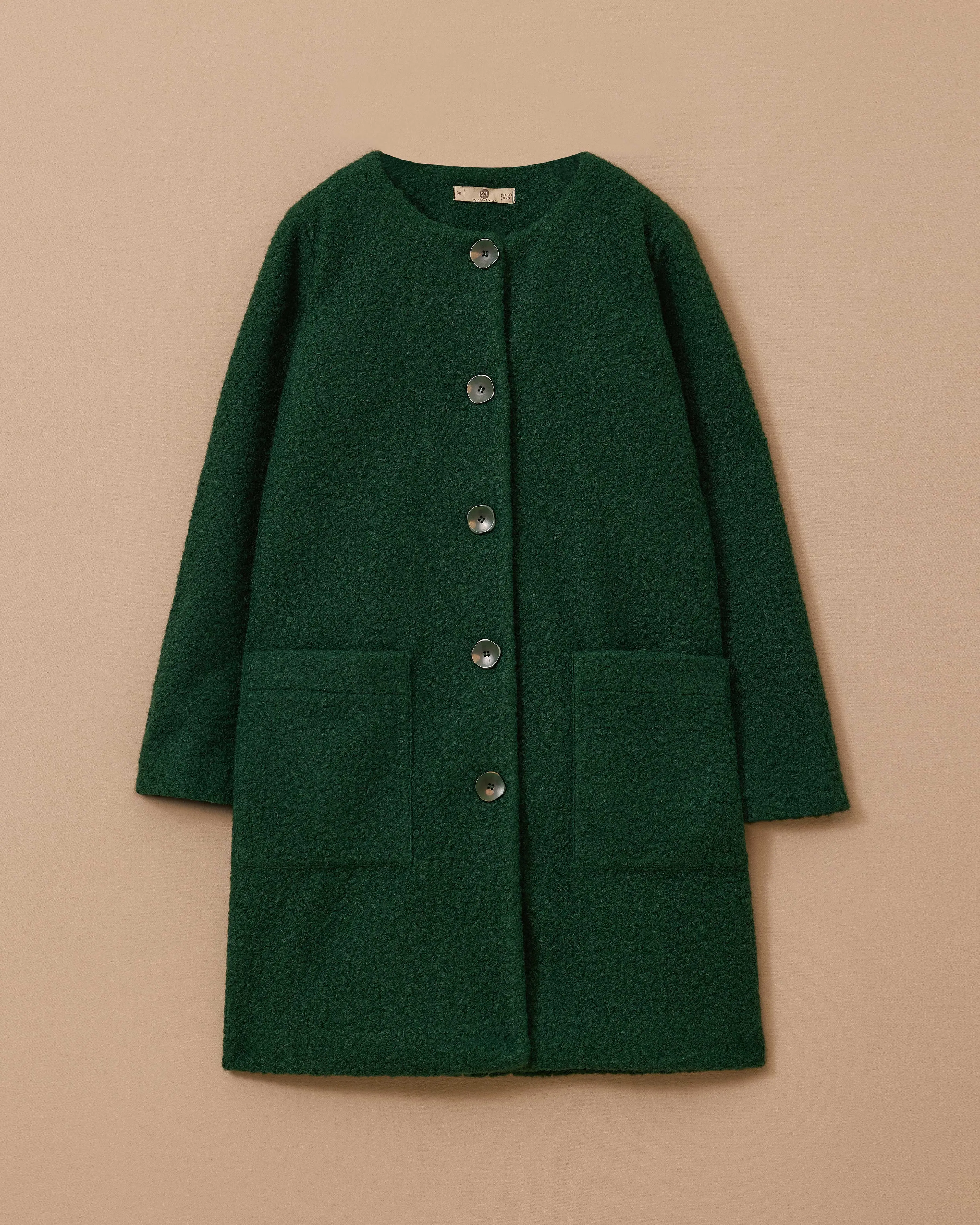 Plush Coat with Pockets and Buttons