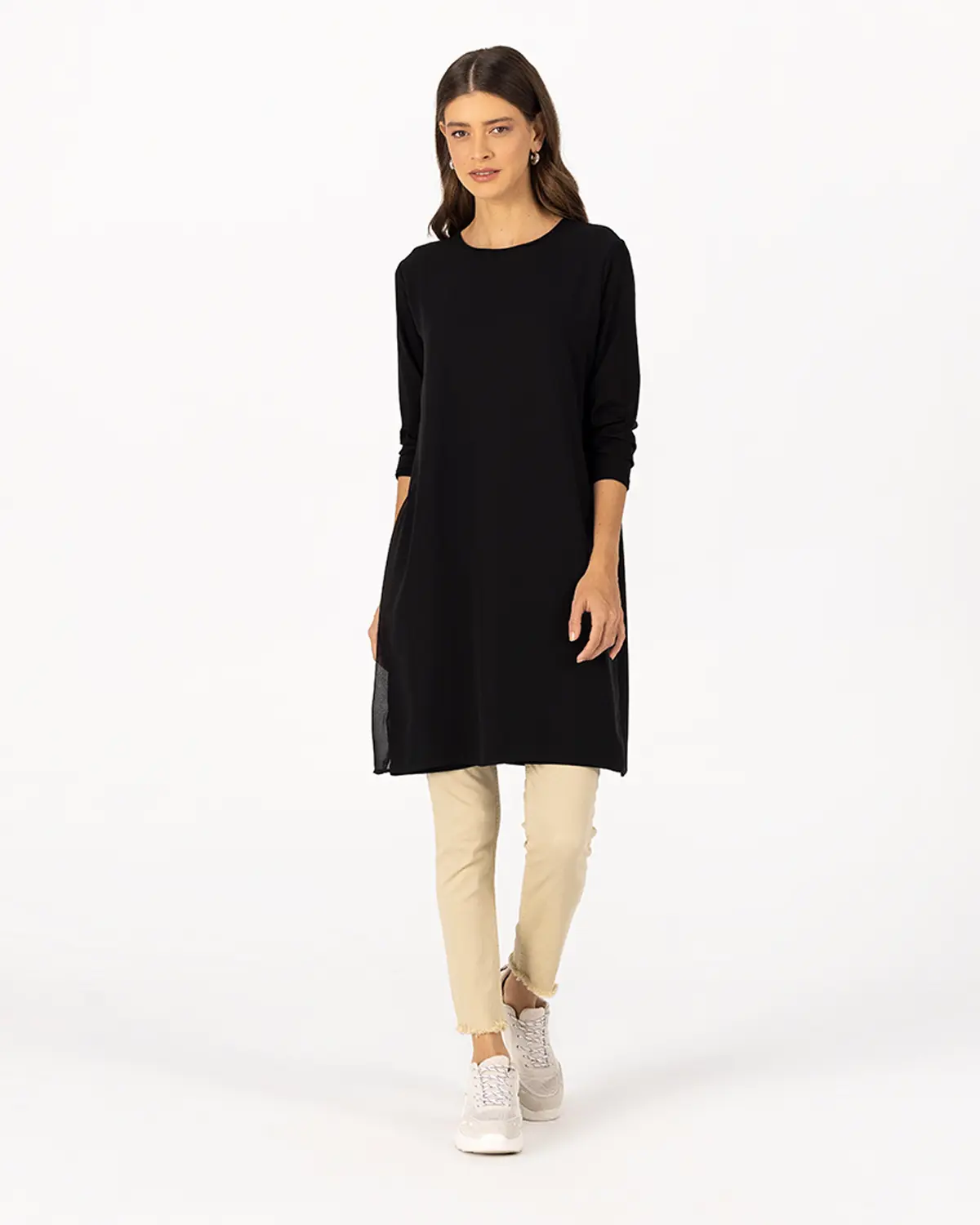 Önü Şifon Basic Tunik
