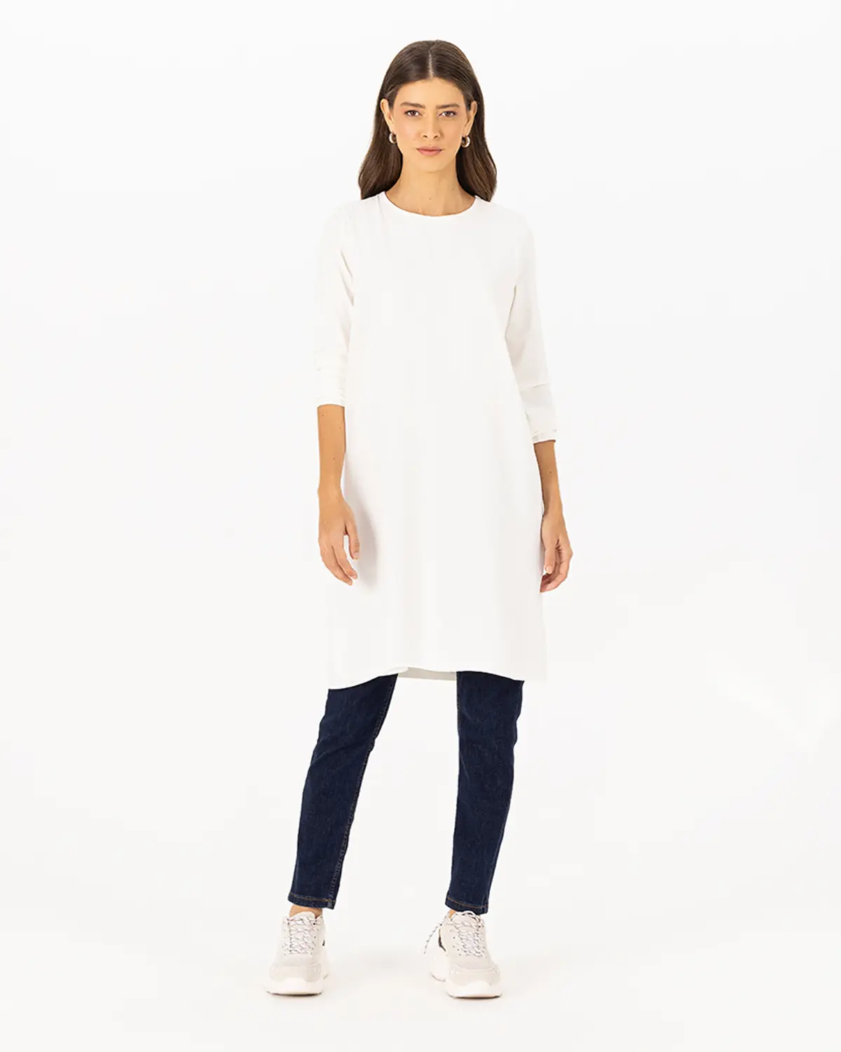 Önü Şifon Basic Tunik