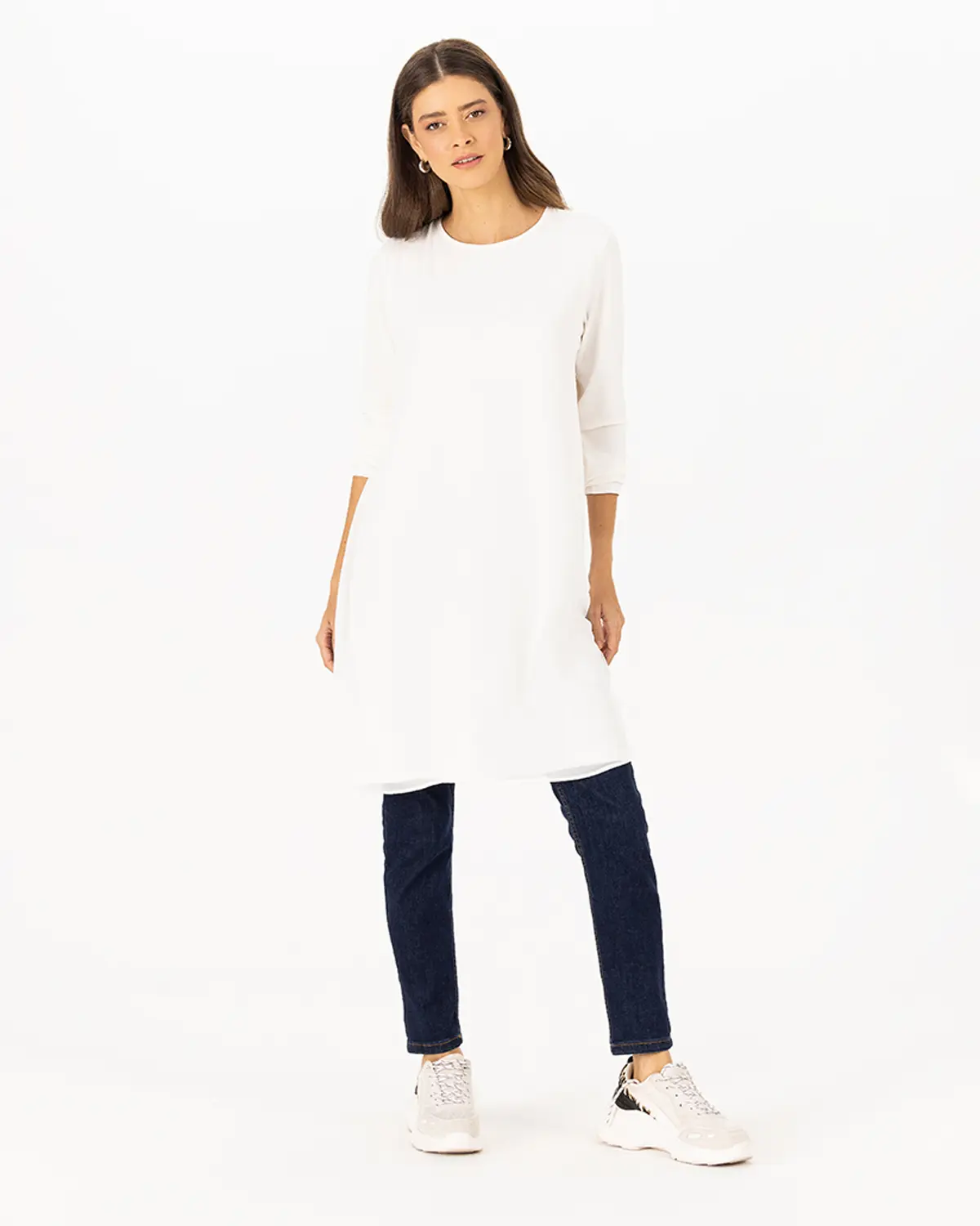 Önü Şifon Basic Tunik