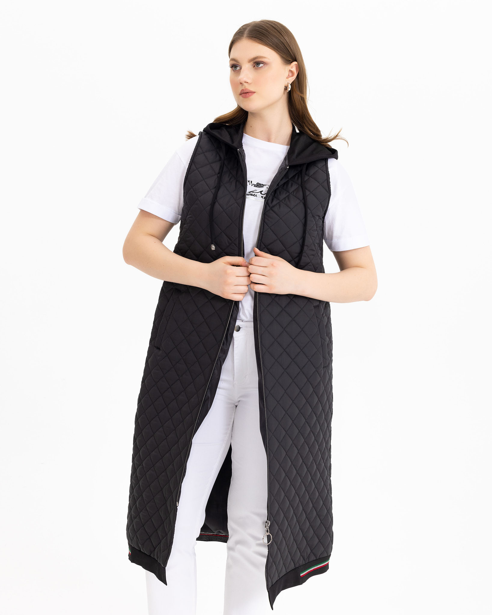 Plus size quilted on sale vest