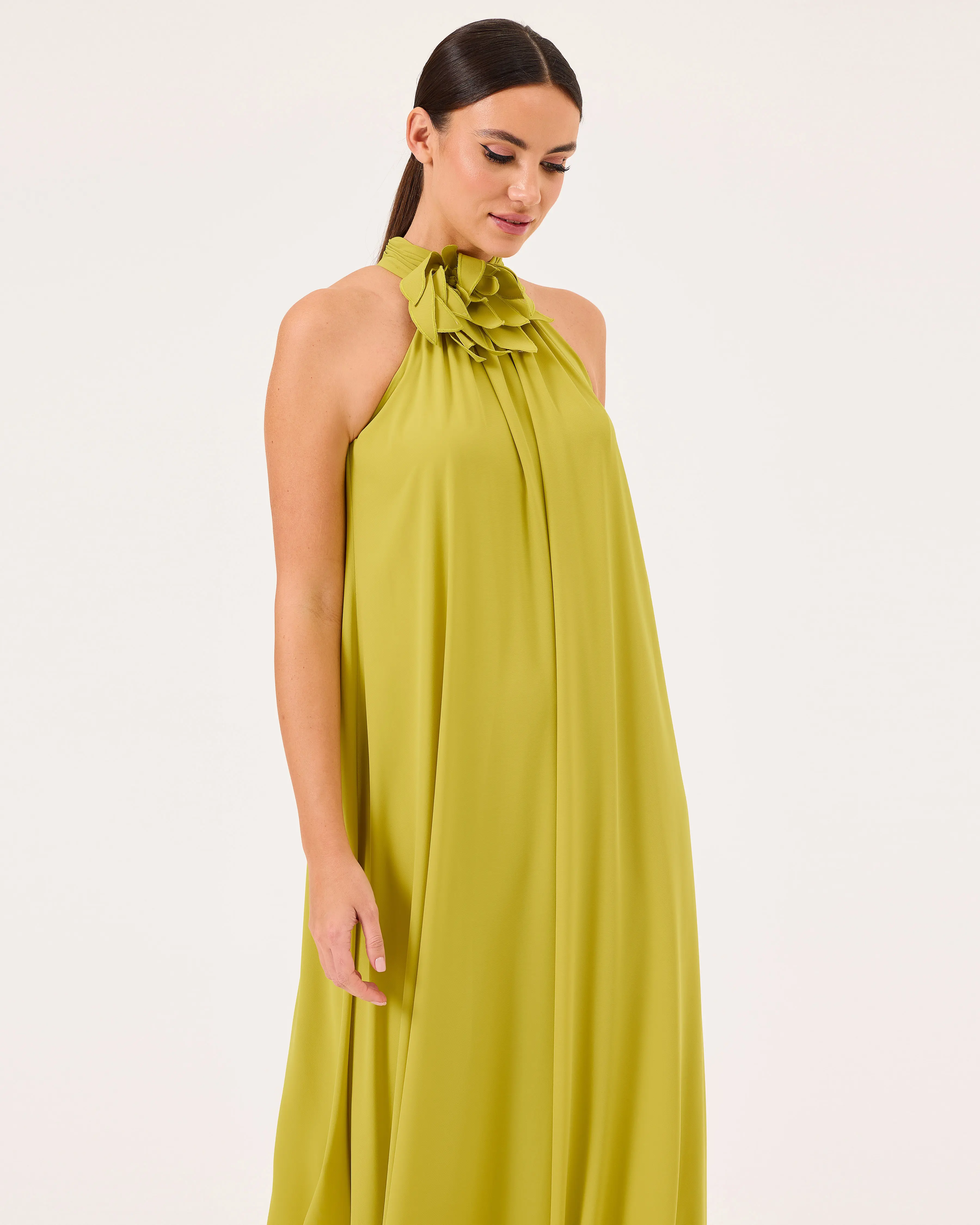Halter Neck Shrug Cut Evening Dress Jumpsuit