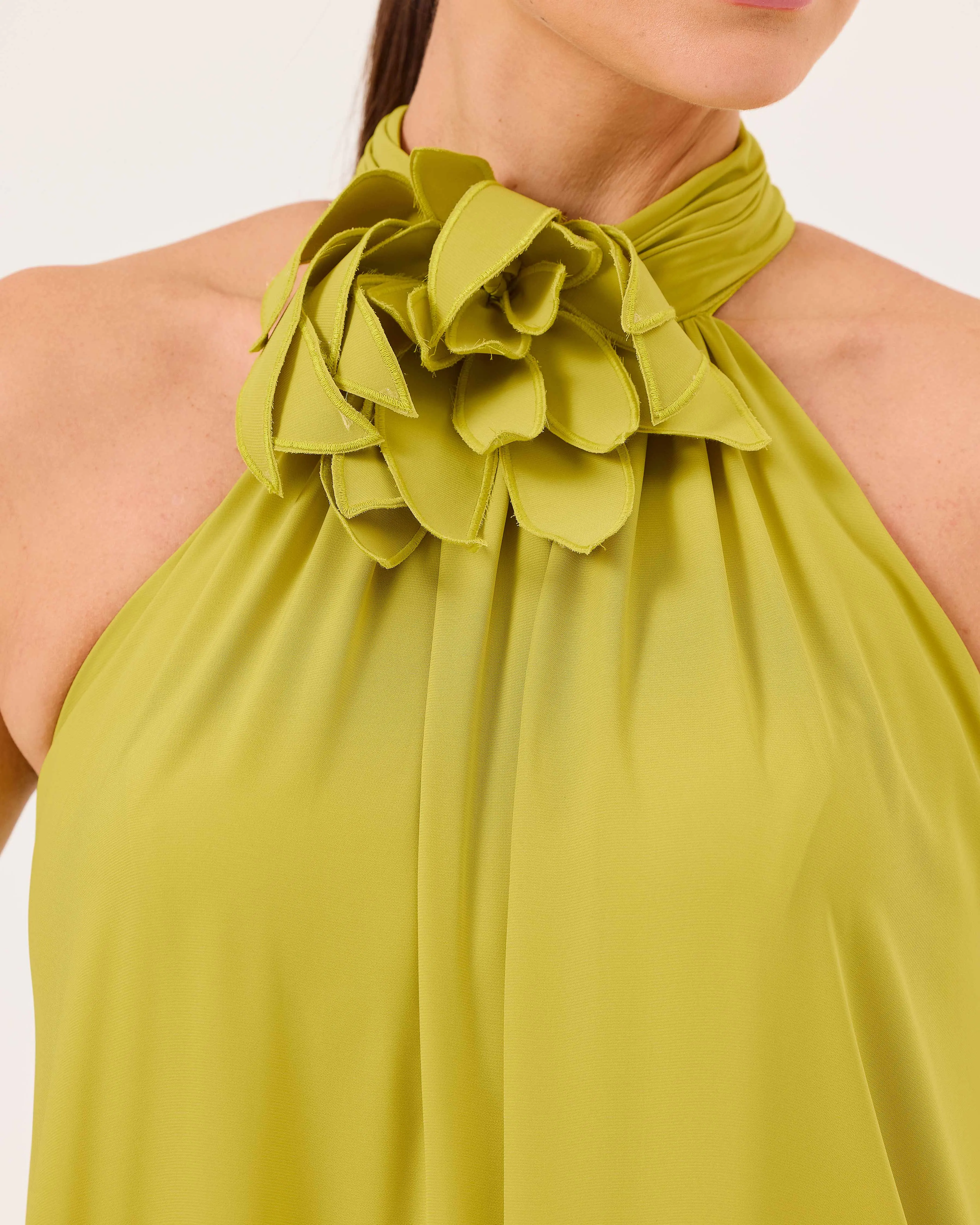 Halter Neck Shrug Cut Evening Dress Jumpsuit