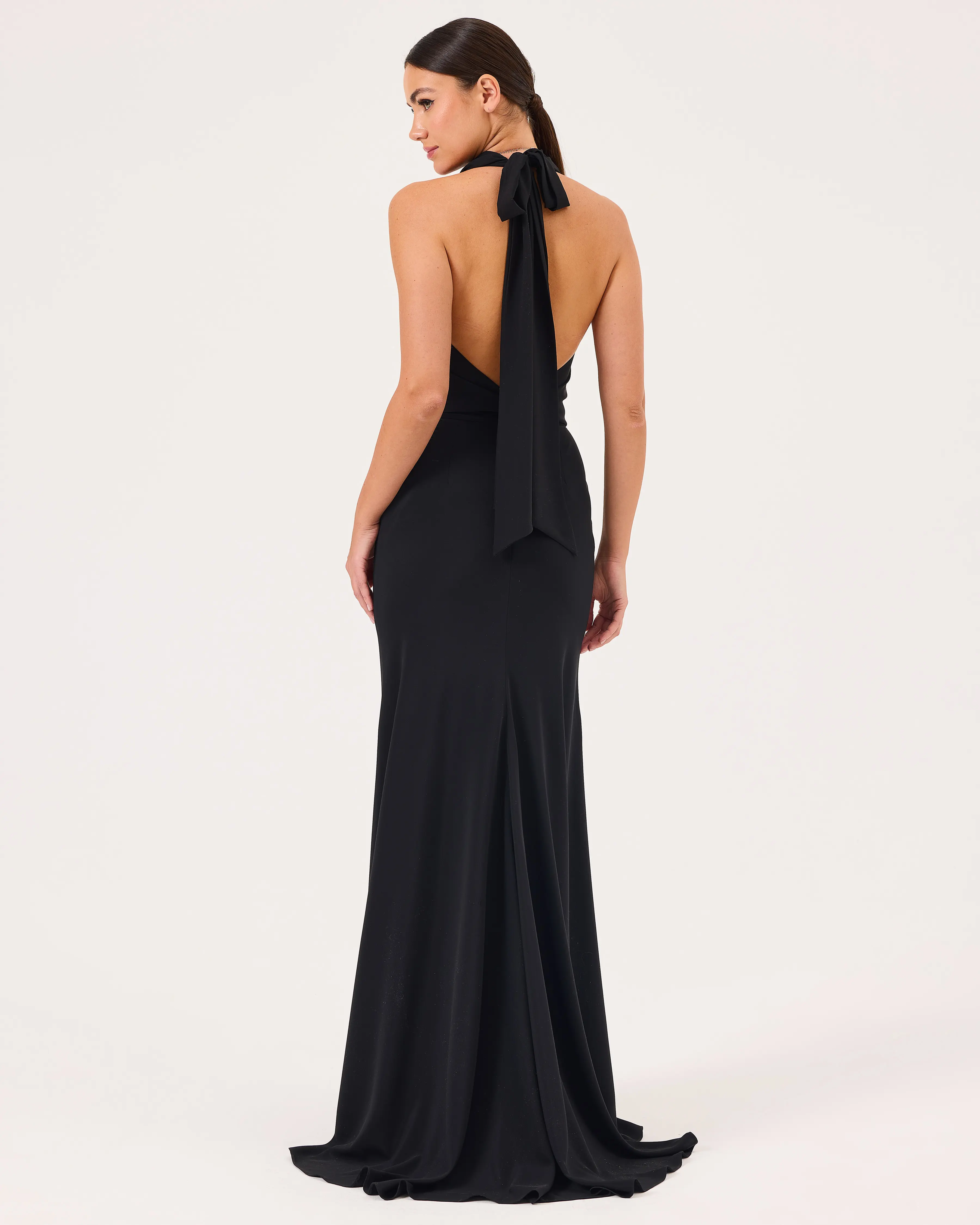 Degaje Collar Back Decollete Evening Dress