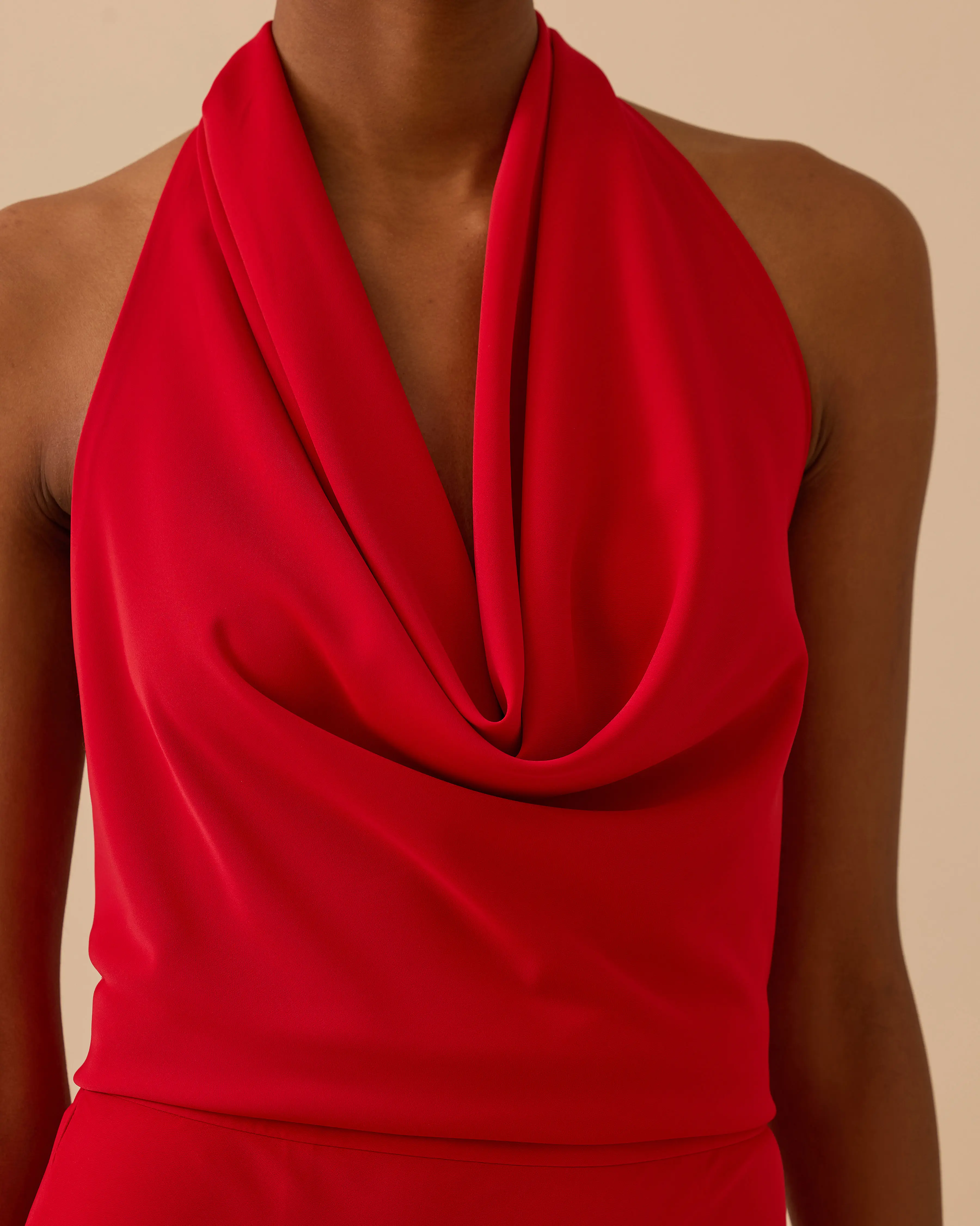 Degaje Collar Back Decollete Evening Dress