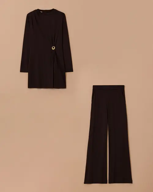 Trousers Tunic Set with Metal Accessories