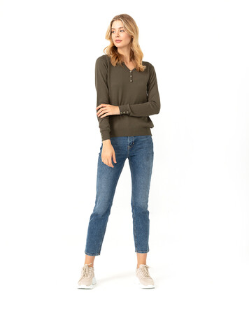 LONG SLEEVE BLOUSE WITH BUTTONED - SecilStore