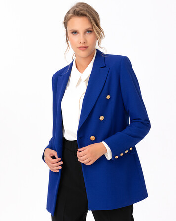 ジャケット・アウター CLANE OVER SHOULDER GOLD BUTTON BLAZER clane OVER SHOULDER GOLD BUTTON BLAZER Women's Double