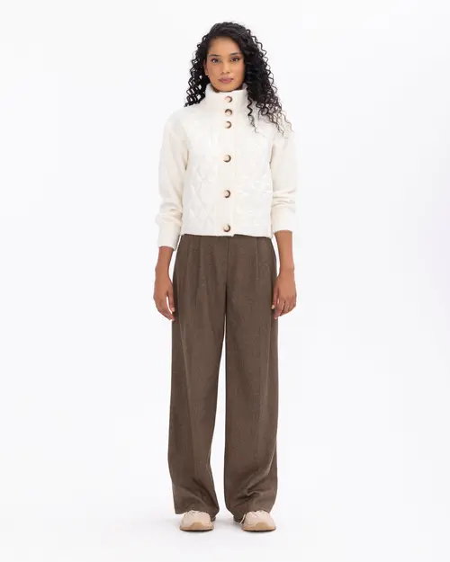 Quilted Detailed Buttoned Waist Length Jacket SecilStore Quilted Detailed Buttoned Waist Length Jacket SecilStore