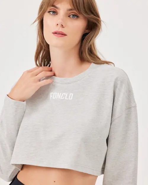 Long Sleeve Crop Oversize T-Shirt - SecilStore